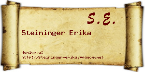 Steininger Erika névjegykártya